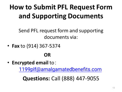 How to Submit PFL Request Form and Supporting Documents