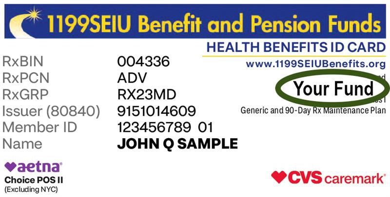 Health Benefits ID card sample